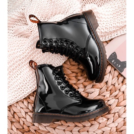 FRROCK Botas Infantiles Cálidas con Cremallera Lacado Black Goopy negro 1