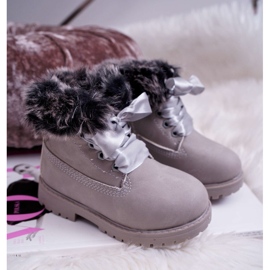 FRROCK Botas Infantiles Calentadas Con Piel Trappers Tesoro Gris 6