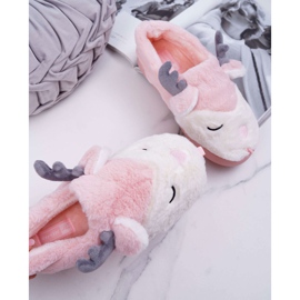 BUGO Pantuflas de Mujer con Piel, Reno, Reno Rosas rosado 2 BUGO Pantuflas de Mujer con Piel, Reno, Reno Rosas rosado 2