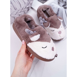 BUGO Pantuflas De Mujer Con Piel Reno Reno Marrón 3