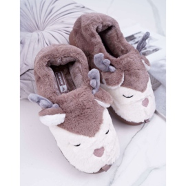 BUGO Pantuflas De Mujer Con Piel Reno Reno Marrón 1