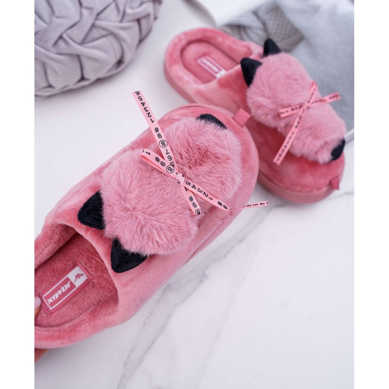 BUGO Pantuflas de Mujer con Piel Gatito Gatito Rojo 2