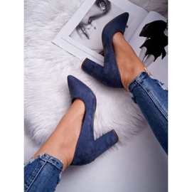 SEA Zapatos De Salón Con Tacón De Mujer Ante Azul Marino Florena 4