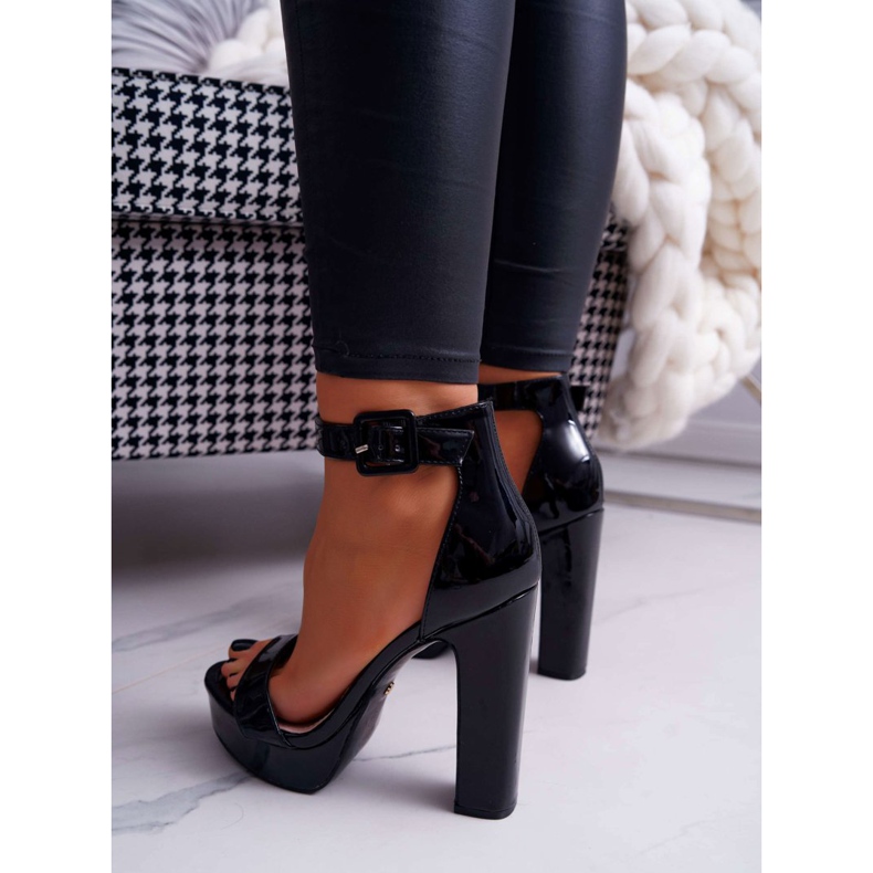 FRID Sandalias De Mujer Con Tacón Alto, Plataforma Negra Huran negro 2