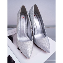 SEA Tacones de mujer, brocado plateado Vivien gris 6