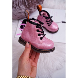 FRROCK Botas cálidas para niños con cremallera, Lacado Glitter Pink Mistor rosa 2