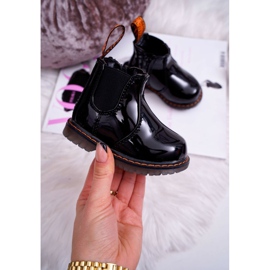 FRROCK Botas Infantiles Cálidas con Cremallera Lacado Gustro Negro 1