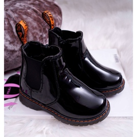 FRROCK Botas Infantiles Cálidas con Cremallera Lacado Gustro Negro 4
