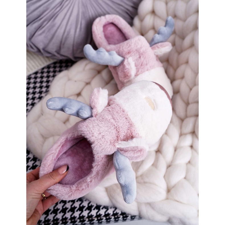 FRID Pantuflas De Mujer Con Piel Y Reno Rosa Deff rosado 2