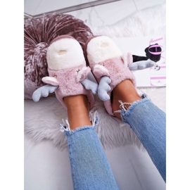 FRID Pantuflas De Mujer Con Piel Y Reno Rosa Deff rosado 4