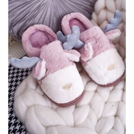 FRID Pantuflas De Mujer Con Piel Y Reno Rosa Deff rosado 3