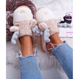 FRID Pantuflas De Mujer Con Piel Reno Deff Beige 3