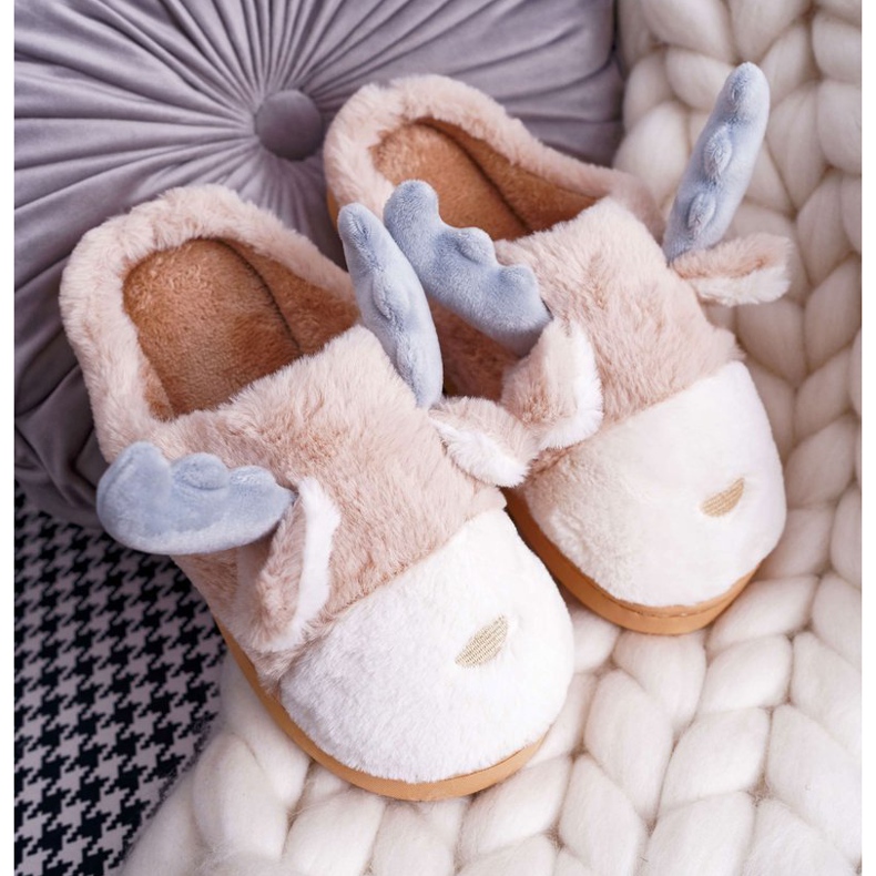 FRID Pantuflas De Mujer Con Piel Reno Deff Beige 1