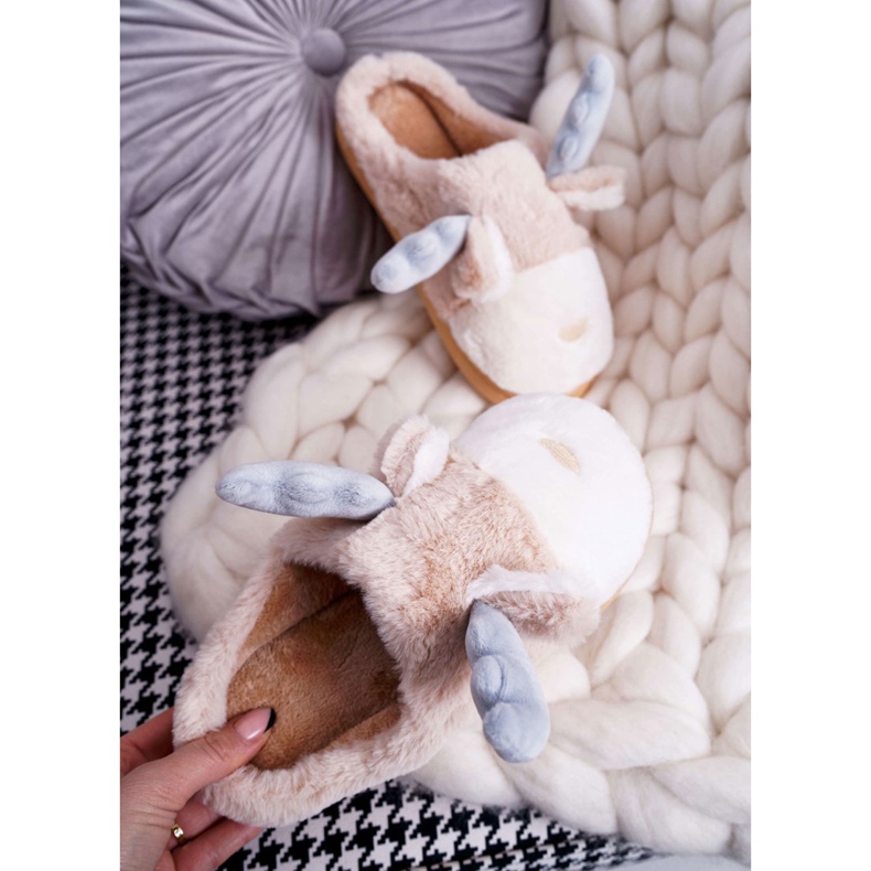 FRID Pantuflas De Mujer Con Piel Reno Deff Beige 2