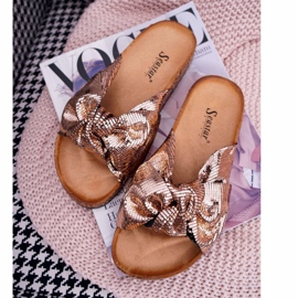 Pantuflas de Mujer con Lazo Champagne Metalics rosado amarillo 4