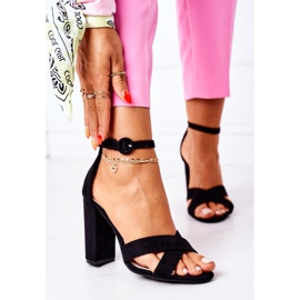 SEA Sandalias De Mujer En Tacón Ante Negro Telmen 1 SEA Sandalias De Mujer En Tacón Ante Negro Telmen 1