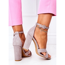 PS1 Sandalias De Mujer Con Tacón Ante Gris Telmen 1 PS1 Sandalias De Mujer Con Tacón Ante Gris Telmen 1