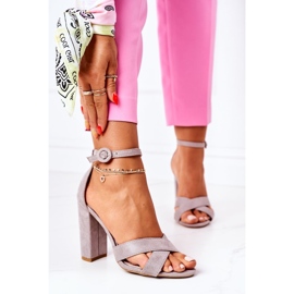 PS1 Sandalias De Mujer Con Tacón Ante Gris Telmen 2 PS1 Sandalias De Mujer Con Tacón Ante Gris Telmen 2