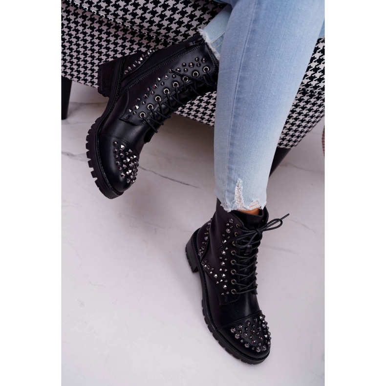 SEA Botas De Mujer Trabajadoras Con Diamantes De Imitación Negro Gether 2