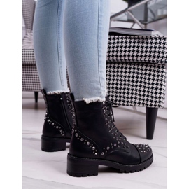 SEA Botas De Mujer Trabajadoras Con Diamantes De Imitación Negro Gether 4