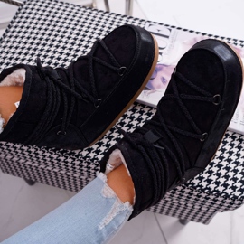 HAN Botas de nieve para mujer con piel Negro Veme 3