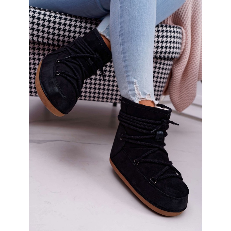 HAN Botas de nieve para mujer con piel Negro Veme 2