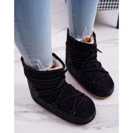 HAN Botas de nieve para mujer con piel Negro Veme 5