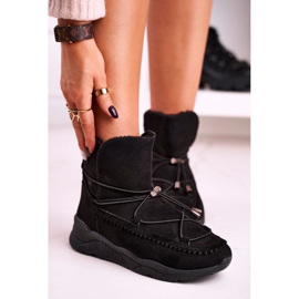 HAN Botas de nieve deportivas para mujer con piel Negro Synte 1 HAN Botas de nieve deportivas para mujer con piel Negro Synte 1