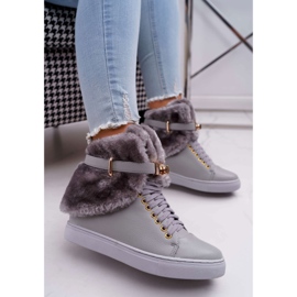 Botas Lu Boo grises con piel Gisele 1