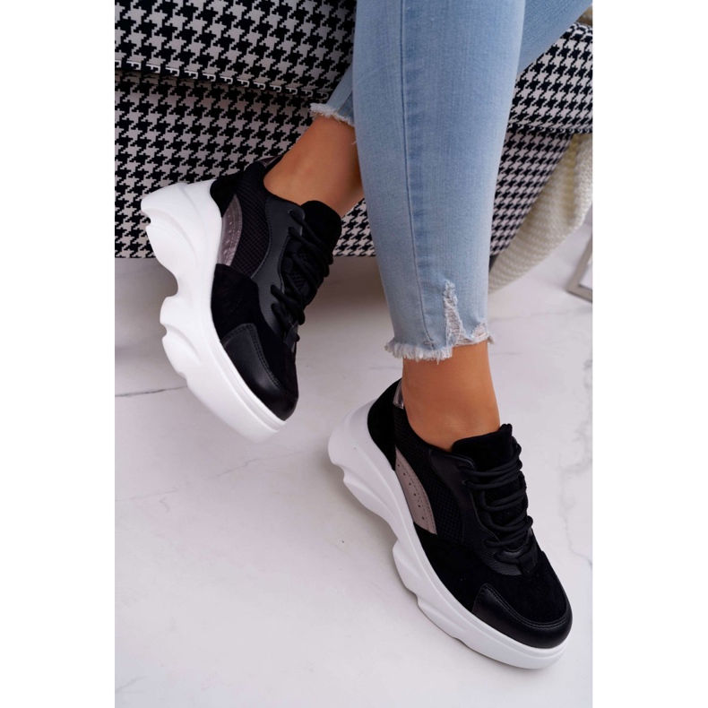 SEA Zapatillas Deportivas Mujer Suela Gruesa Cardamon Negro 2