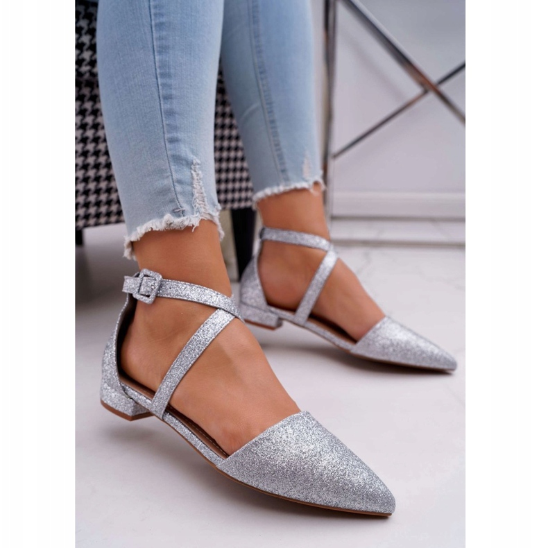 PS1 Bailarinas con purpurina para mujer en Spitz Silver Vontare gris 2