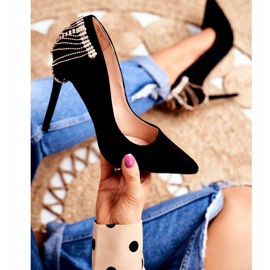 Pacardo de fiesta de gamuza negra con tacón de mujer negro 1 Pacardo de fiesta de gamuza negra con tacón de mujer negro 1