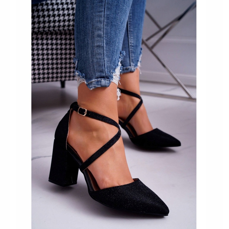 SEA De Mujer Zapatos De Tacón Con Purpurina Negro Perset multicolor 2