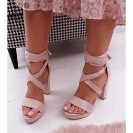 SEA Sandalias De Mujer En El Tacón Atado Beige Milla 4