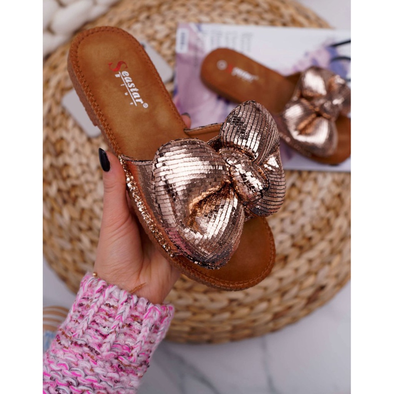 SEA Pantuflas de Mujer con Lazo Grande Champagne Big Love multicolor 1