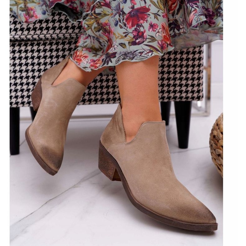 Nicole Botas de Mujer Cuero Primavera Beige Anabella 2