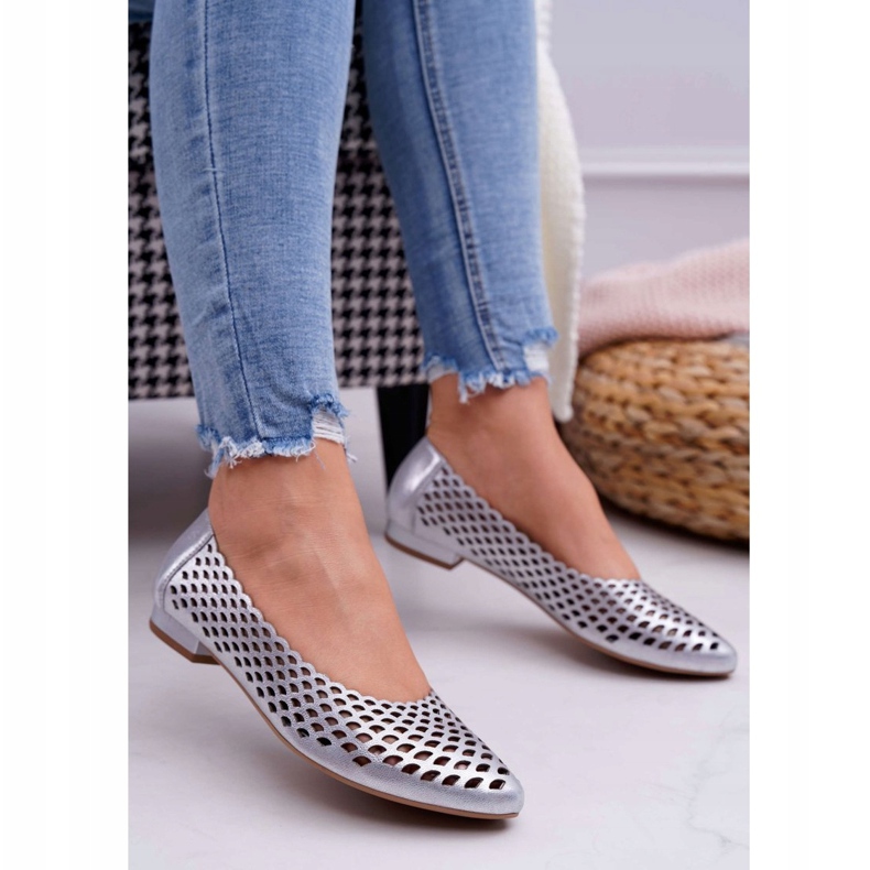 Exquisite Bailarinas Mujer Plata Cuero Exquisito 1107/1 gris 1