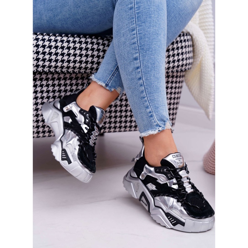 Zapatos Deportivos Mujer Big Star by Daniel Lopez Negro Plata FF274A527 gris 2