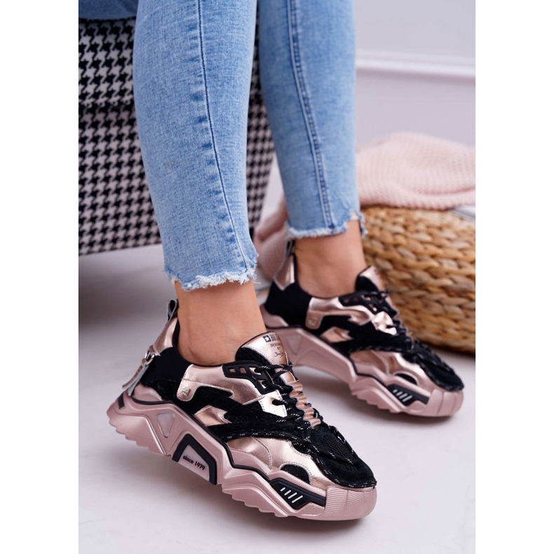 Zapatos deportivos para mujer Big Star de Daniel Lopez en negro y dorado FF274A528 amarillo 1