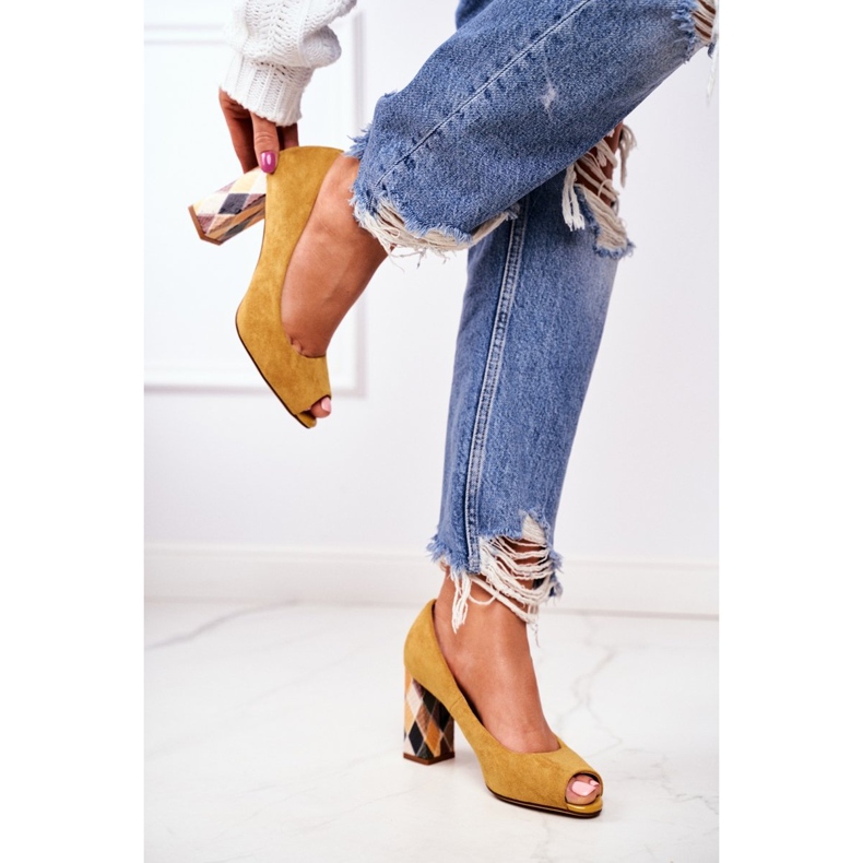 Zapatos de salón para mujer Sergio Leone Suede Yellow PB135 Be Mine! amarillo 1