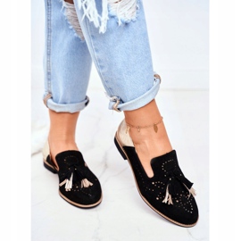 Mocasines de cuero Brogues Maciejka para mujer Negro 04484-01 / 00-5 2