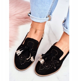 Mocasines de cuero Brogues Maciejka para mujer Negro 04484-01 / 00-5 4
