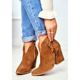 Botas Mujer Piel en Tacón Laura Messi Camel 2133 marrón 2