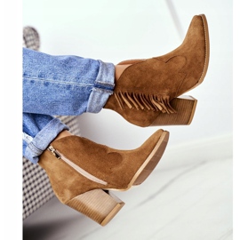 Botas Mujer Piel en Tacón Laura Messi Camel 2133 marrón 3
