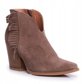 Botas Mujer Piel en Tacón Laura Messi Khaki 2133 marrón 5