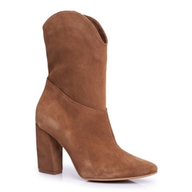 Botas Mujer Piel en Tacón Laura Messi Camel 2123 marrón 11