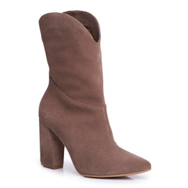 Botas Mujer Piel en Tacón Laura Messi Khaki 2123 caqui 6