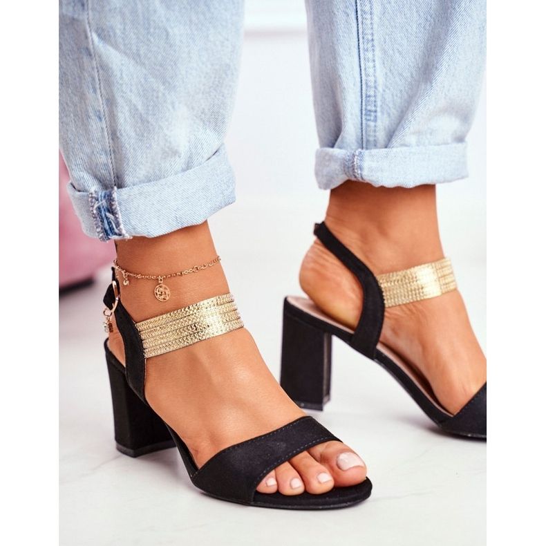 S.Barski Sandalias De Mujer Con Tacón Ante Negro Enjoy 1 S.Barski Sandalias De Mujer Con Tacón Ante Negro Enjoy 1