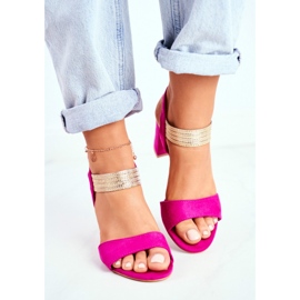 S.Barski Sandalias De Mujer Con Tacón Ante Fucsia Enjoy rosado 3