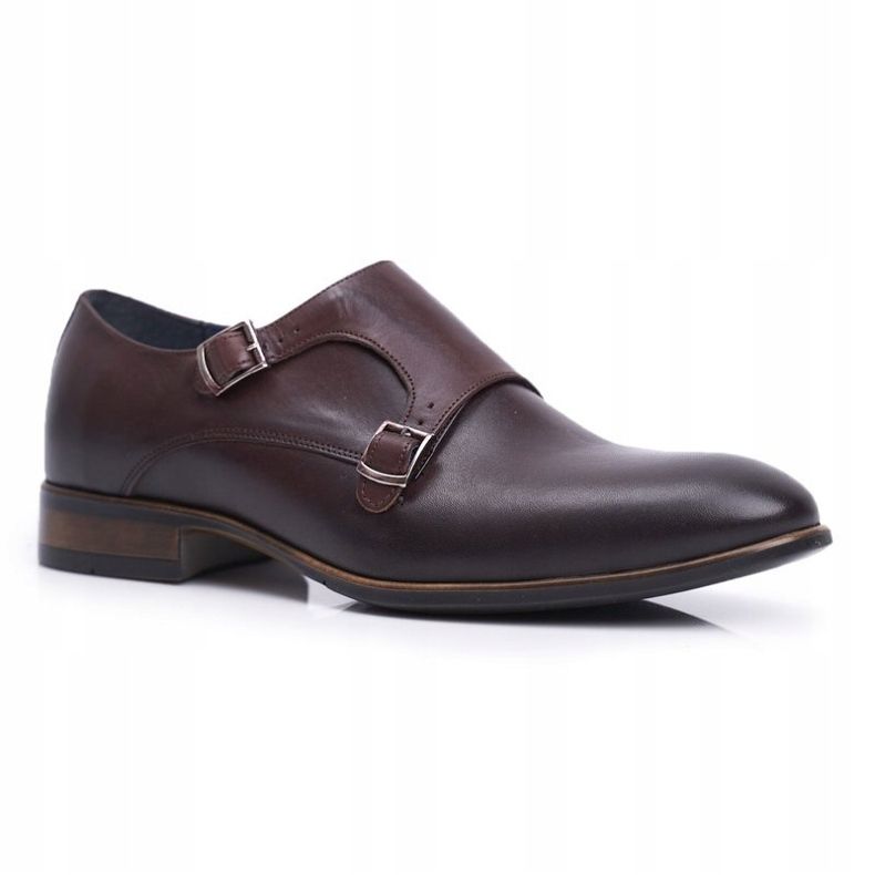 Brogues de cuero para hombre Monk Nikopol Brown 1720 marrón 1